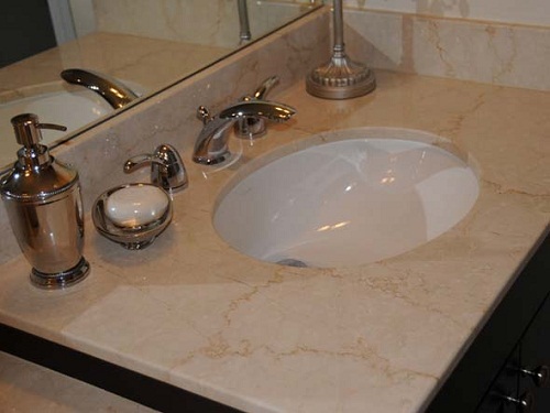đá marble botticino semiclassico lavabo