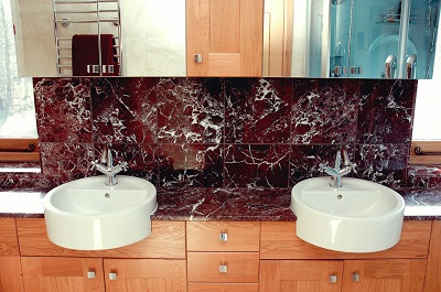 đá marble rosso levanto lavabo 1