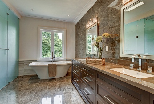 đá marble maroon marinace ốp sàn nhà tắm