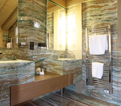 đá marble onice smeraldo nhà tắm