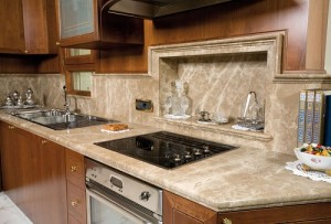 bàn bếp đá marble Light Emperador 1