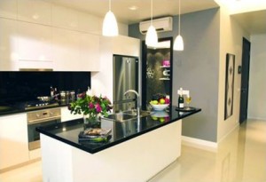 bàn bếp đá granite đen An Khê