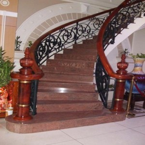cầu thang đá granite đỏ sa mạc