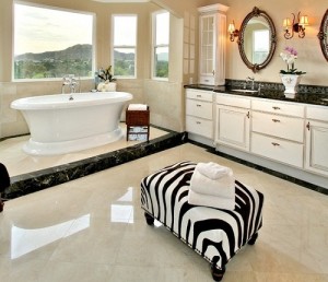 đá marble Crema Marfil ốp sàn nhà