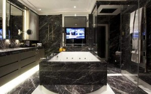 đá marble đen chỉ trắng nhà tắm